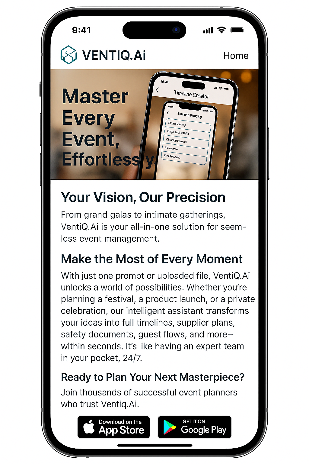 App Landing Screenshot